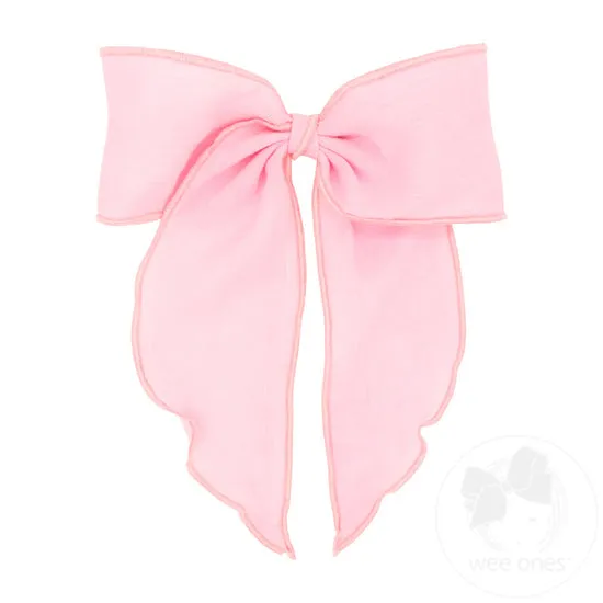 Wee Ones Bows - King - Pink Gauze with Whimsy Tails