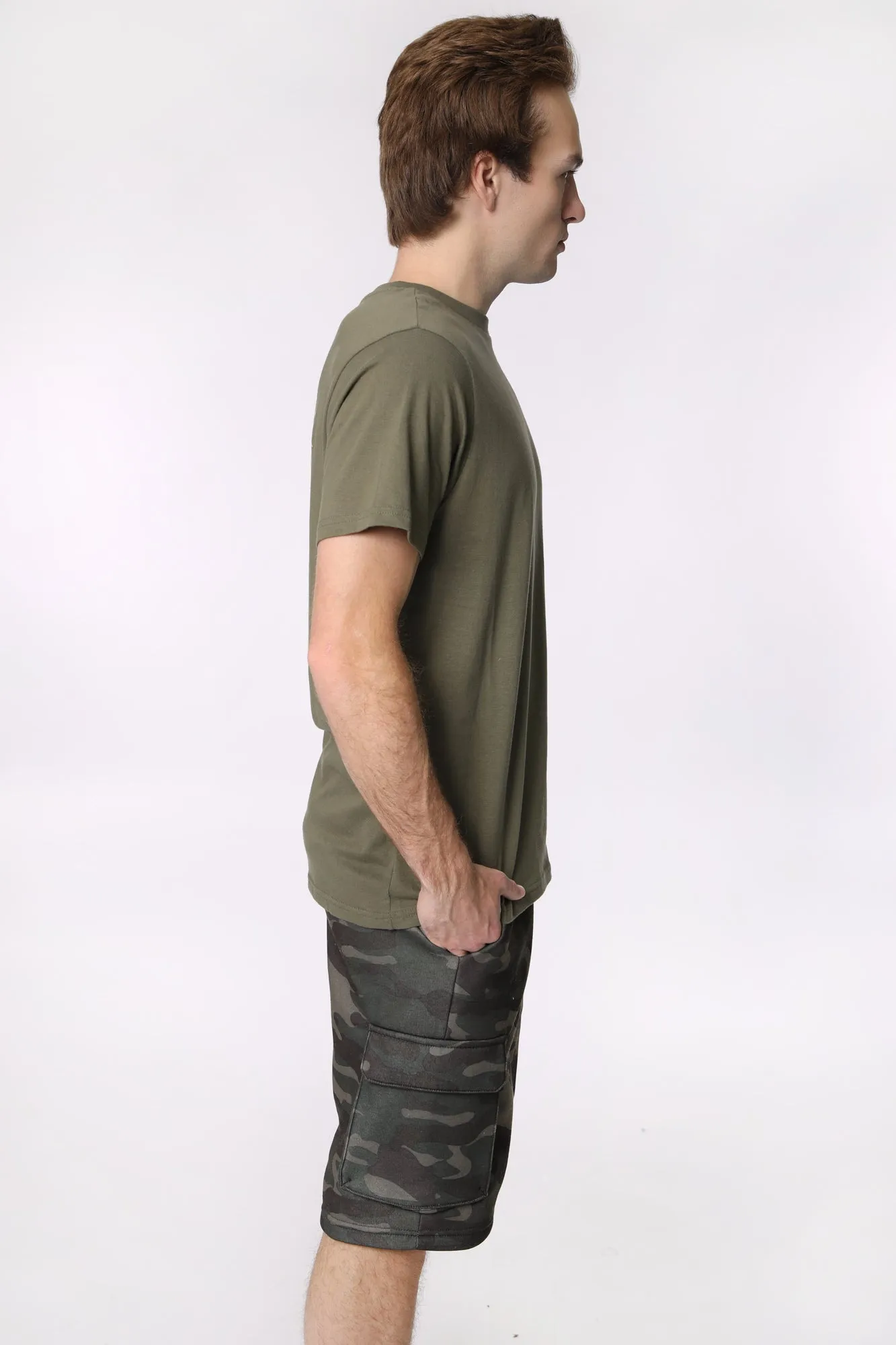 West49 Mens Fleece Cargo Shorts