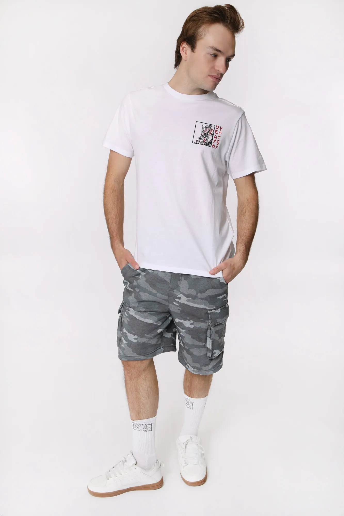 West49 Mens Fleece Cargo Shorts