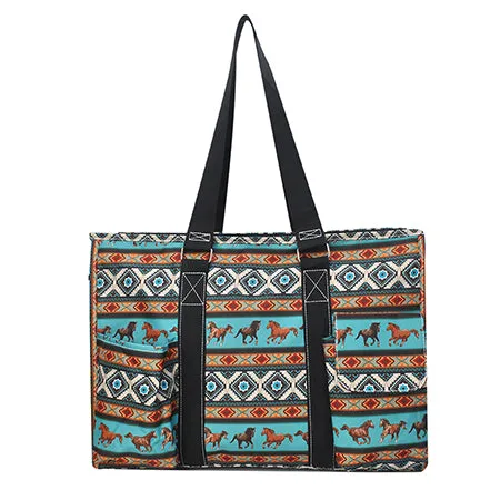 Western Bronco NGIL Zippered Caddy Large Organizer Tote Bag