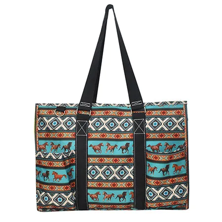 Western Bronco NGIL Zippered Caddy Large Organizer Tote Bag