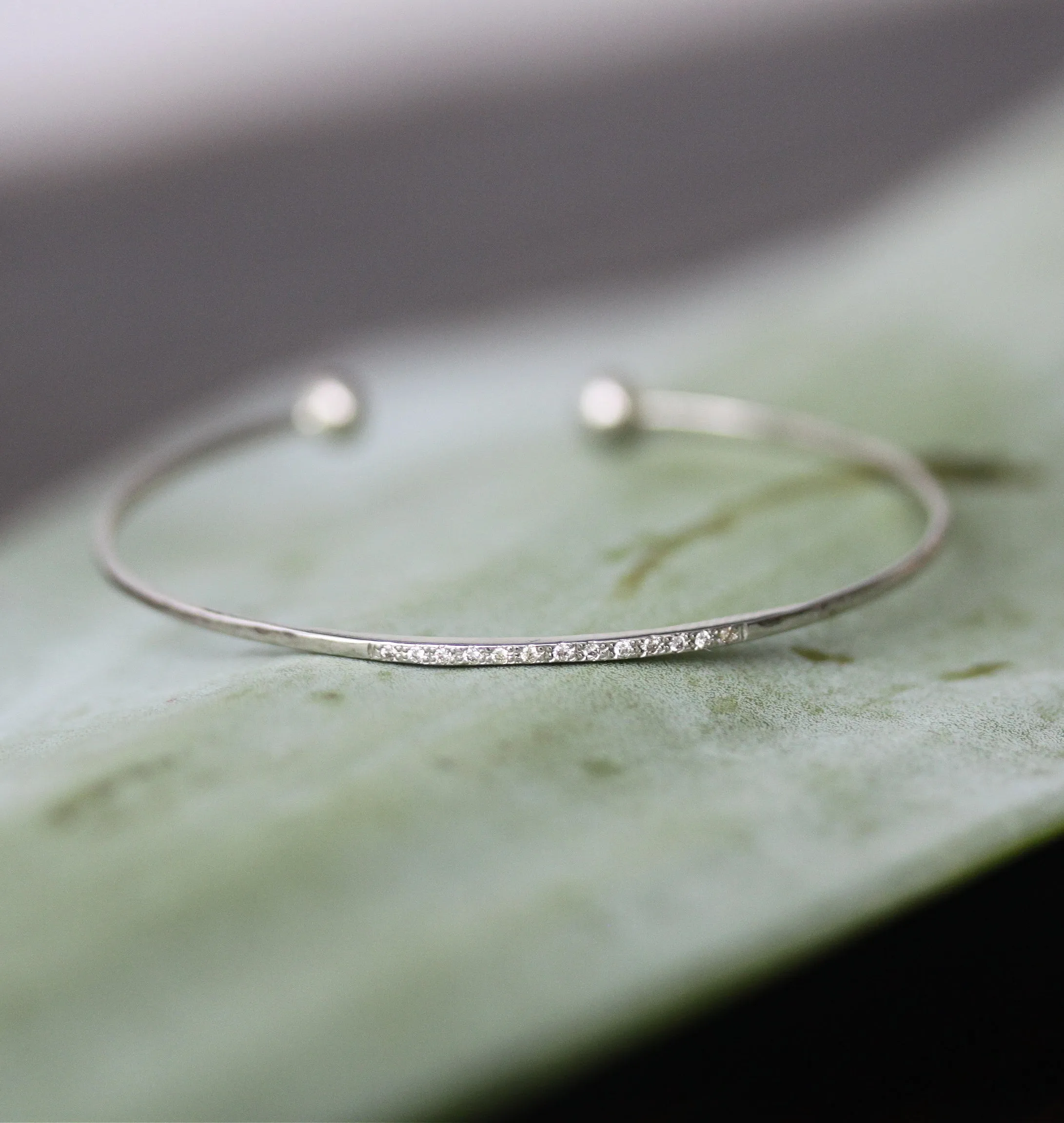 White Diamond Bangle Bracelet