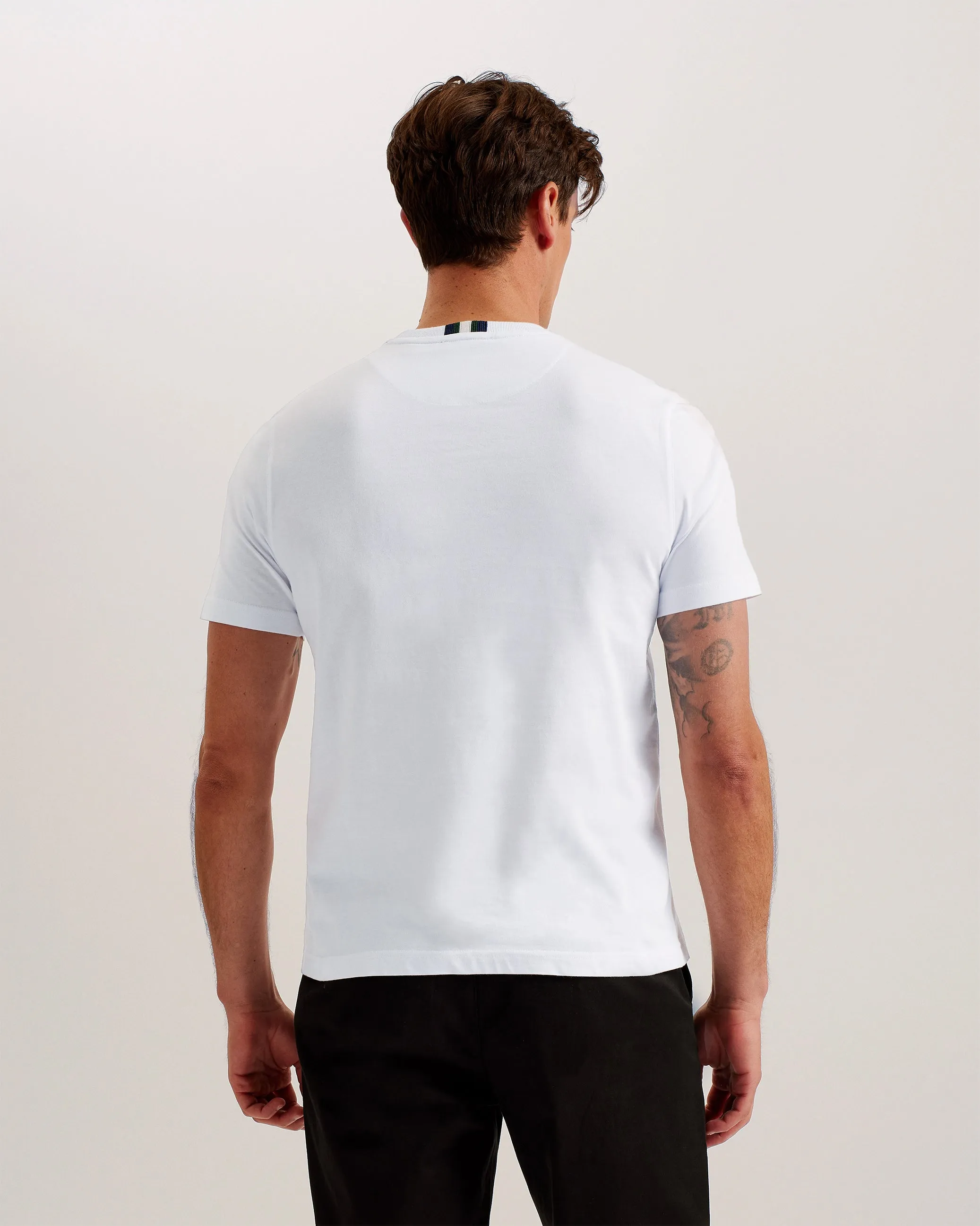 Wiskin Ss Regular Branded T-Shirt White