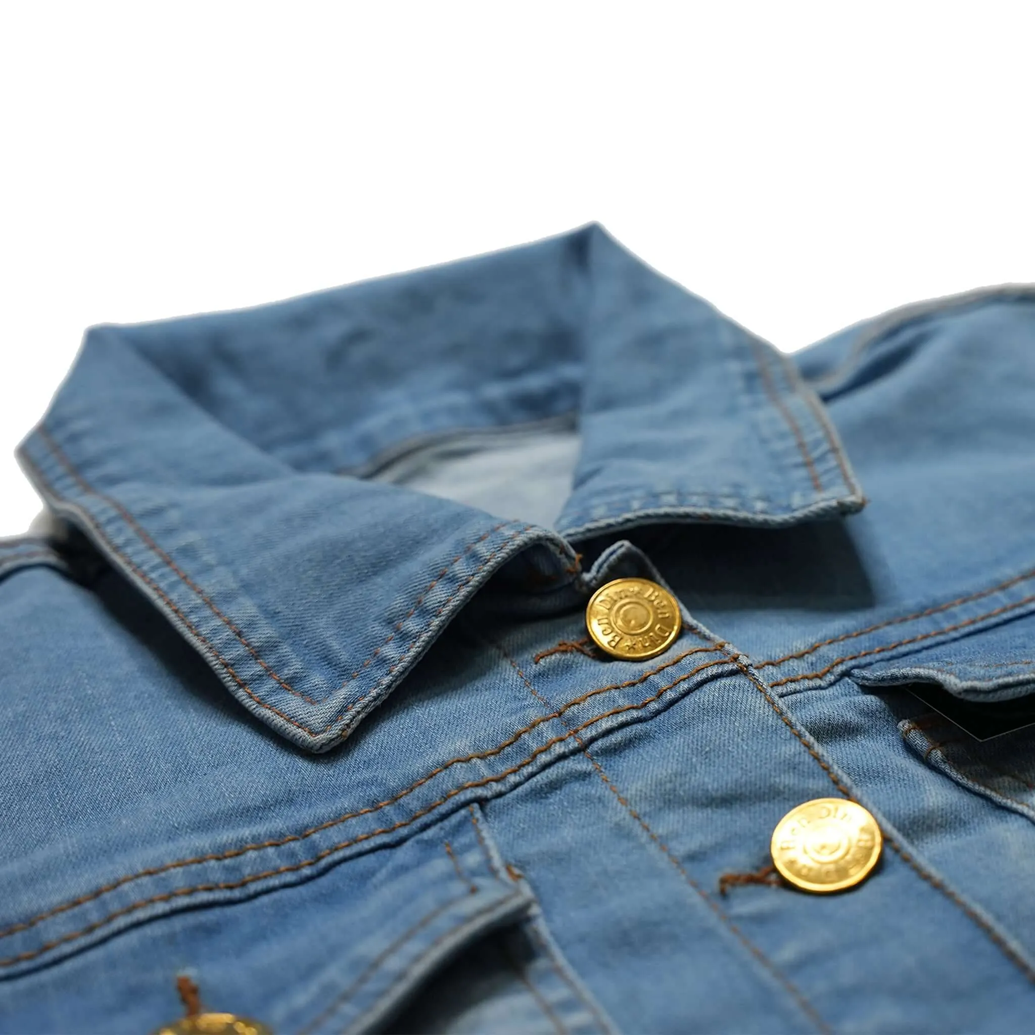 Women's Jean Jacket - Long Sleeves Button Closure